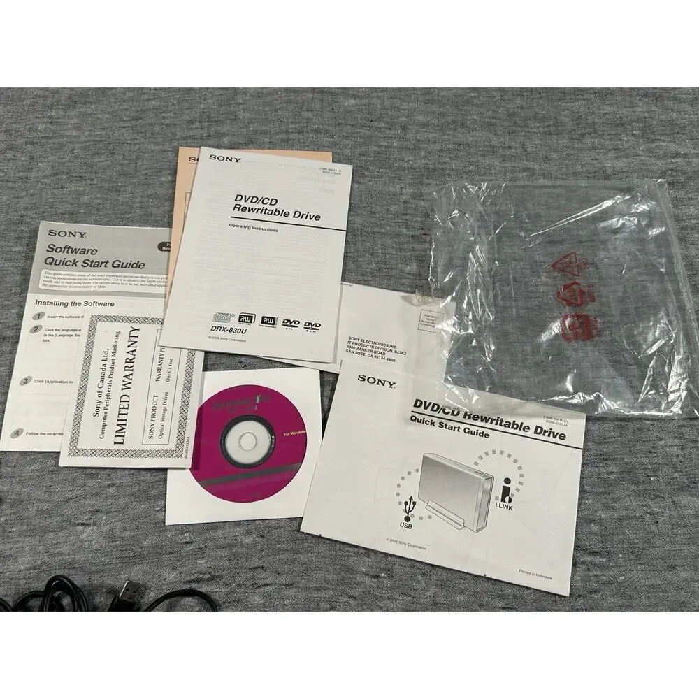 SONY Nero DRX-830U DVD/CD Rewritable Drive DVD R 18x Windows Computer Hardware